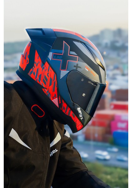 Rapıd 2 Xtreet Mat Siyah-Kırmızı Kask+Spoıler fiyatları