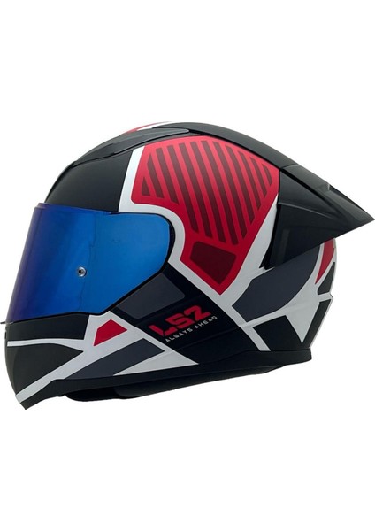 Rapıd 2 Grıd Mat Beyaz-Kırmızı Kask Mavi Cam+Spoiler fiyatları