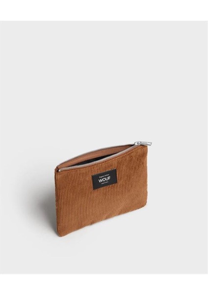 Clutch, El Çantası Pouch Corduroy Caramel