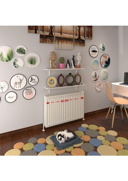 Kenzlife petek üstü raf dresuar golden boy byz 080*24 ikili kitaplık duvar rafı 080 cm uzunluk