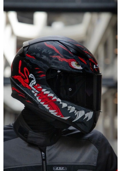 Rapıd 2 Kaıju Mat Siyah-Kırmızı-Beyaz Kask