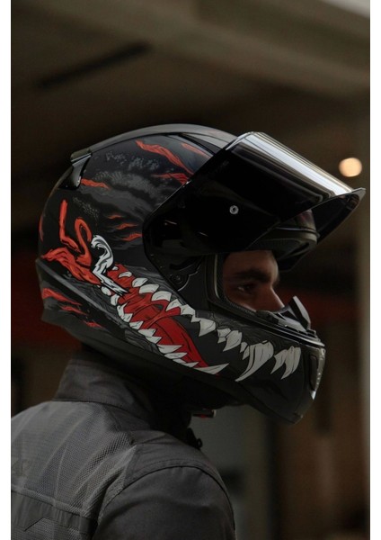 Rapıd 2 Kaıju Mat Siyah-Kırmızı-Beyaz Kask fiyatları