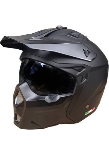 Kask Sway X1-X Seul Çene Çıkan Kask Mat Siyah