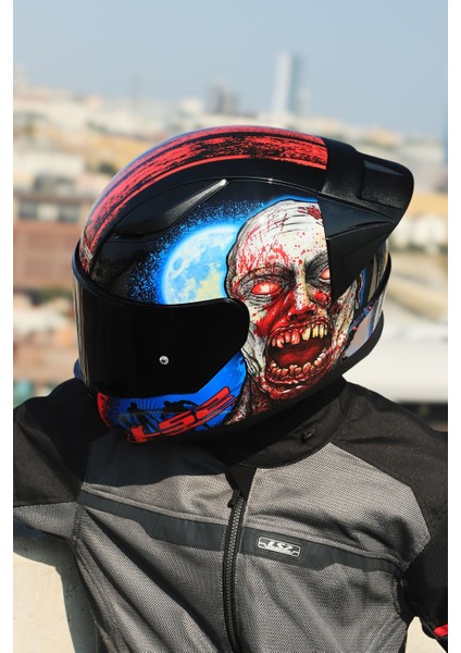 Rapıd 2 Race Zombıe Siyah-Kırmızı Kask