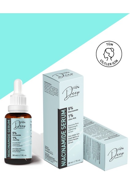 Siyah Nokta ve Sivilce Karşıtı Niacinamide Cilt Bakım Serumu 30 ml Nniacinamide 5% & Zinc Pca 1%