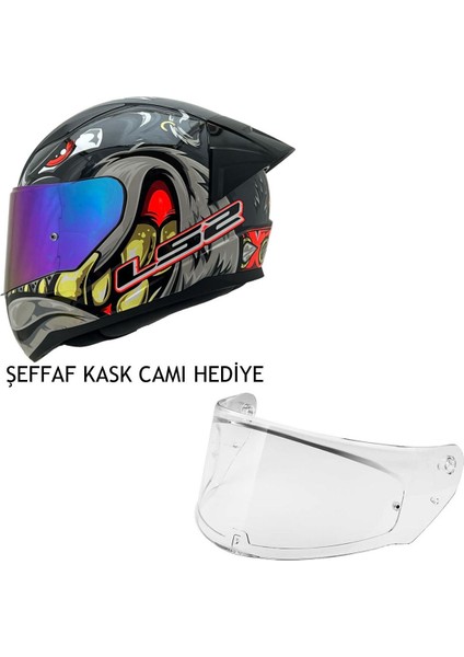 Rapıd 2 Spox Gri-Kırmızı Kask Şeffaf Kask Camı