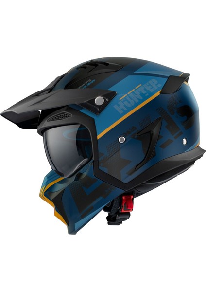 Hunter Sv Block B5 Matt Fluor Red Çift Vizörlü Çene Çıkabilen Model