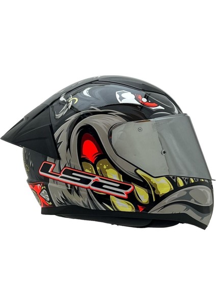 Rapıd 2 Spox Gri-Kırmızı Kask Gri Cam+Spoiler