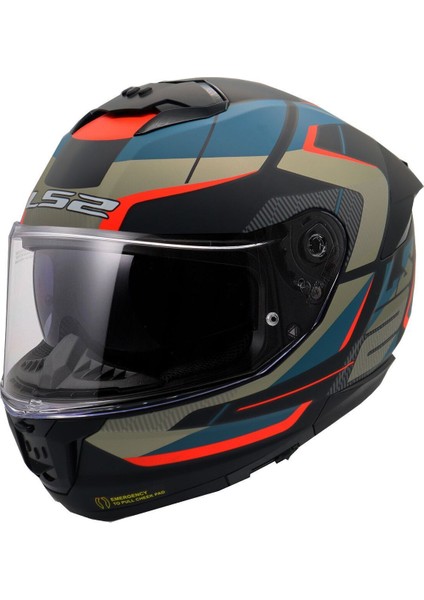 Stream 2 Road Full Face Motosiklet Kaskı Gri Siyah