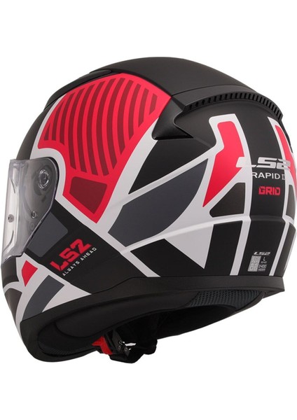 Rapid 2 Grid Fullface Motosiklet Kaskı Beyaz Kırmızı modelleri