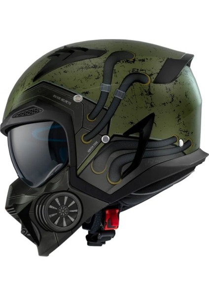 Hunter C6 Matt Green Çift Vizörlü Motosiklet Kaskı Çıkarılabilen Fonksiyonel Çene fiyatları