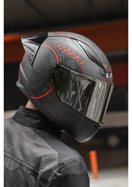 Rapid 2 Race Takaroa Mat Si?yah-Kirmizi Kask