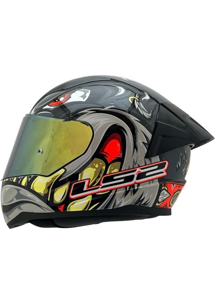 Rapıd 2 Spox Gri-Kırmızı Kask Sarı Cam+Spoiler modelleri