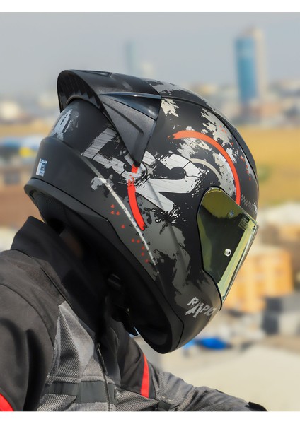 Rapıd 2 Cırcle Mat Siyah-Kırmızı Kask + Spoıler indirimleri