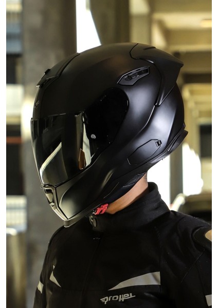 SX.100R Fullblack Mat Siyah Kask