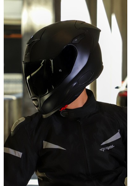 SX.100R Fullblack Mat Siyah Kask