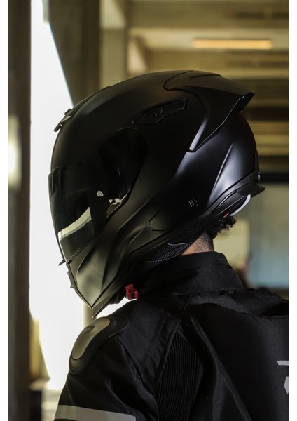 SX.100R Fullblack Mat Siyah Kask