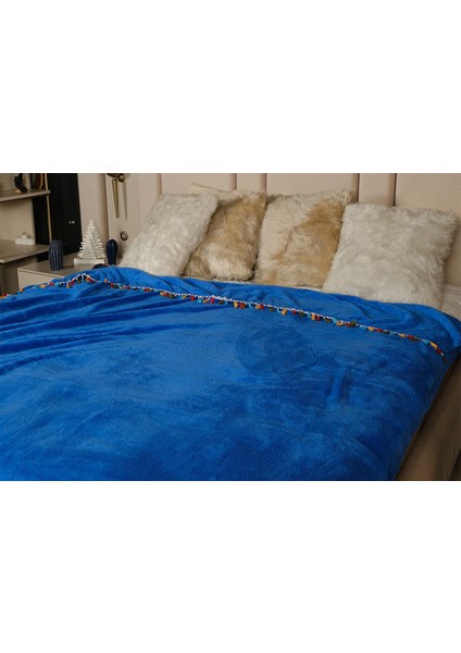Life Home Collection Welsoft Yumoş Püsküllü Battaniye Yatak Örtüsü