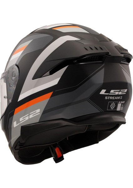 Stream 2 Vintage Kapalı Motosiklet Kaskı Mat Siyah- Gri-Turuncu fiyatları