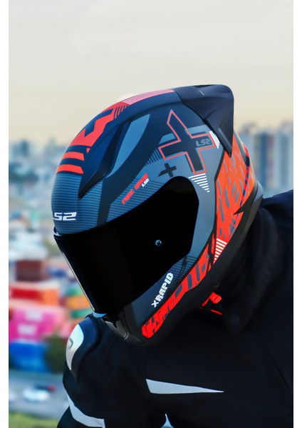 Rapıd 2 Xtreet Mat Siyah-Kırmızı Kask+Spoıler