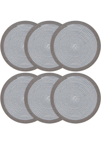 Karnaval Bordürlü Gri Jüt Amerikan Servis 4'lü Örme Hasır Supla fırsatları