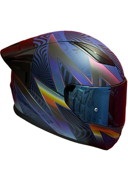 Rapıd 2 Race Optık Mat Mavi-Mor Kask++Spoiler-Set fırsatları