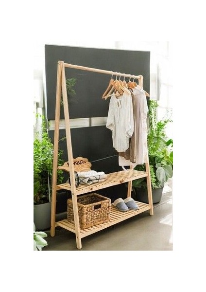 Konfeksiyon Elbise Askılık Iki Raflı 148 x 106 cm