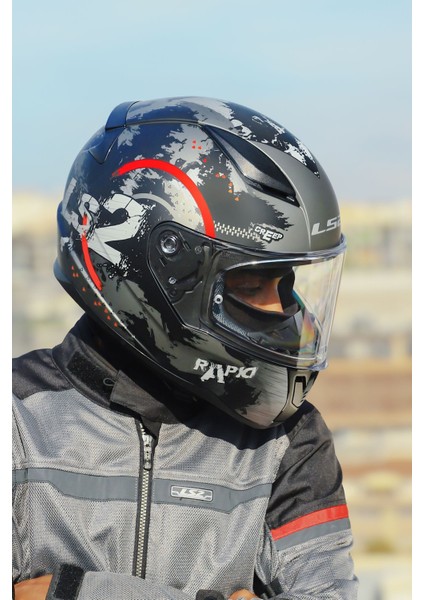 Rapıd 2 Cırcle Mat Siyah-Kırmızı Kask