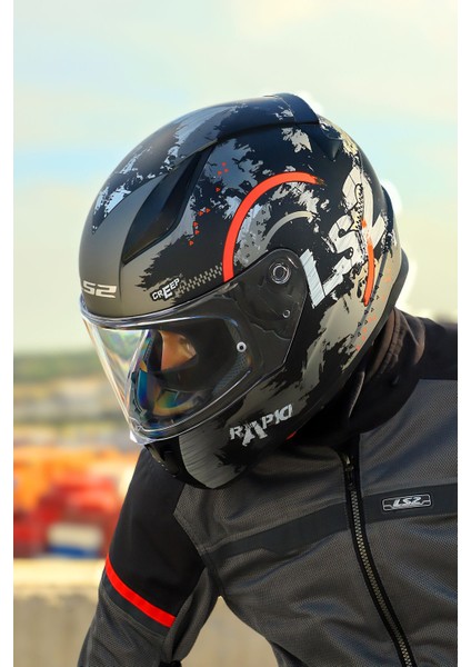 Rapıd 2 Cırcle Mat Siyah-Kırmızı Kask indirimleri