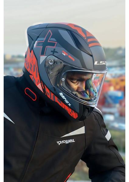 Rapıd 2 Xtreet Mat Siyah-Kırmızı Kask+Spoıler