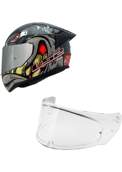 Rapıd 2 Spox Gri-Kırmızı Kask Gri Cam+Spoiler