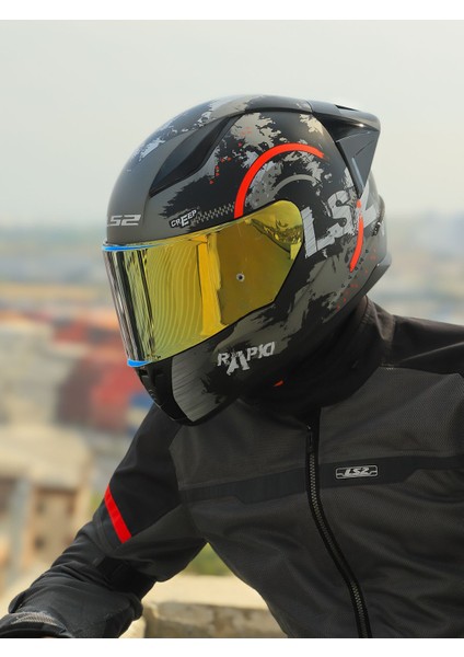 Rapıd 2 Cırcle Mat Siyah-Kırmızı Kask + Spoıler
