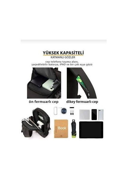 Arion USB Şarj Portlu ve Kilitli Omuz ve Göğüs Çantası fiyatları