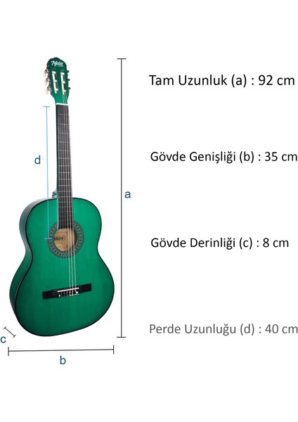 CG-36GR-PAK 36 İnç 3/4 Juniur Çocuk Gitar Seti