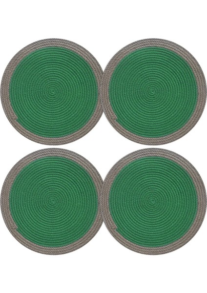 Karnaval Bordürlü Çimen Yeşili Jüt Amerikan Servis 4'lü Örme Hasır Supla modelleri