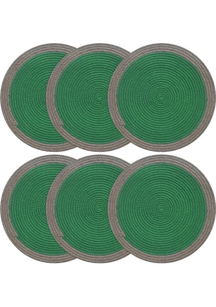 Karnaval Bordürlü Çimen Yeşili Jüt Amerikan Servis 4'lü Örme Hasır Supla fırsatları