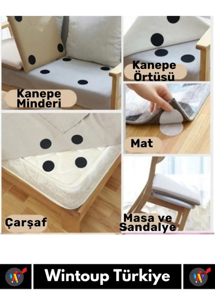 Özel Kendinden Yapışkanlı Yıkanabilir Tekrar Kullanılabilir Halı Kilim Kaydırmaz Cırt Bant 30 Adet