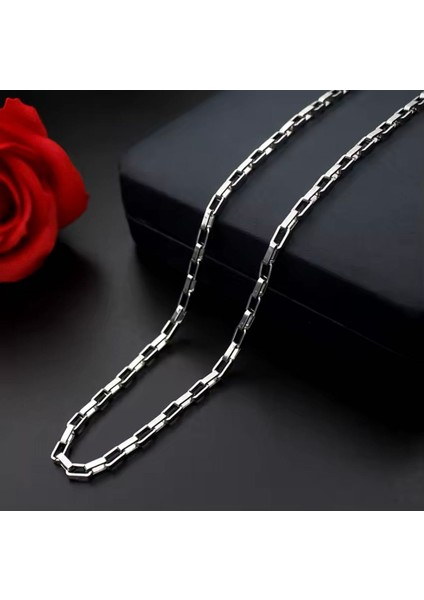 Dikdörtgen Çelik Gümüş Renk Ünisex Kolye indirimleri