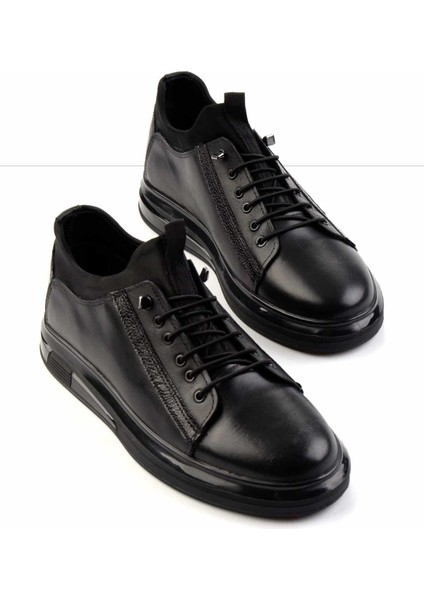 Siyah Napa Hakiki Deri Erkek Casual Ayakkabı E01401081943