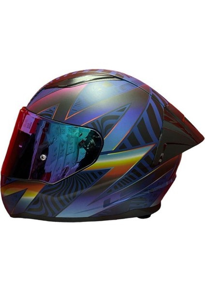 Rapıd 2 Race Optık Mat Mavi-Mor Kask++Spoiler-Set