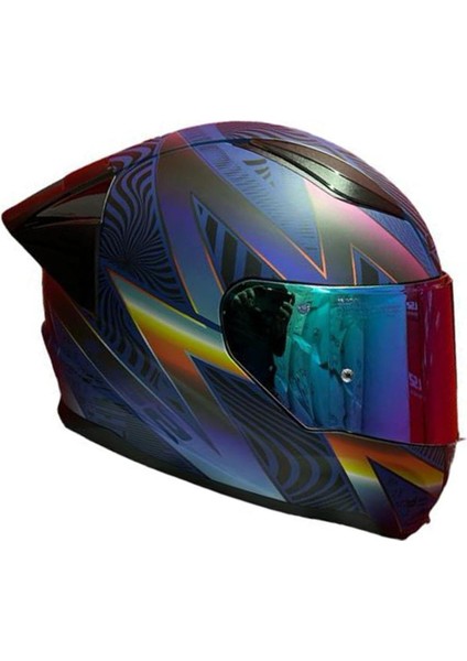 Rapıd 2 Race Optık Mat Mavi-Mor Kask++Spoiler-Set