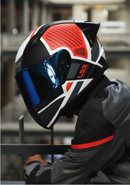Rapıd 2 Race Grıd Mat Beyaz-Kırmızı Kask
