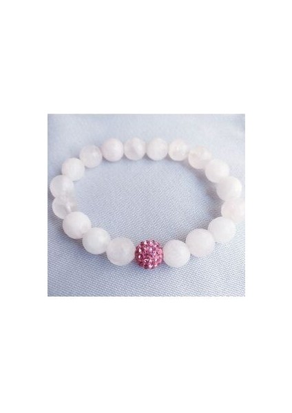 Pembe Kuvars Taşlı Bileklik