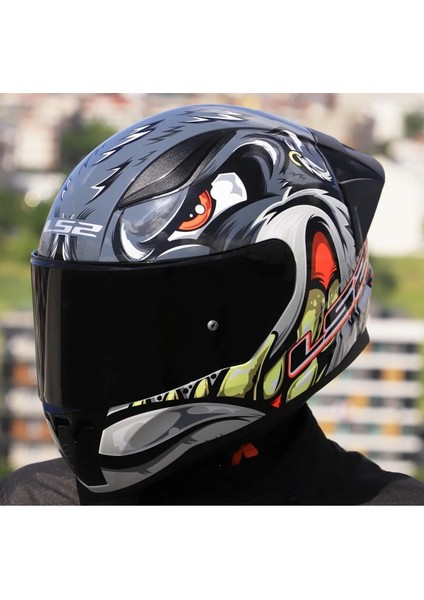 Rapıd 2 Race Spox Gri-Kırmızı Kapalı Motosiklet Kaskı Siyah Camlı fiyatları