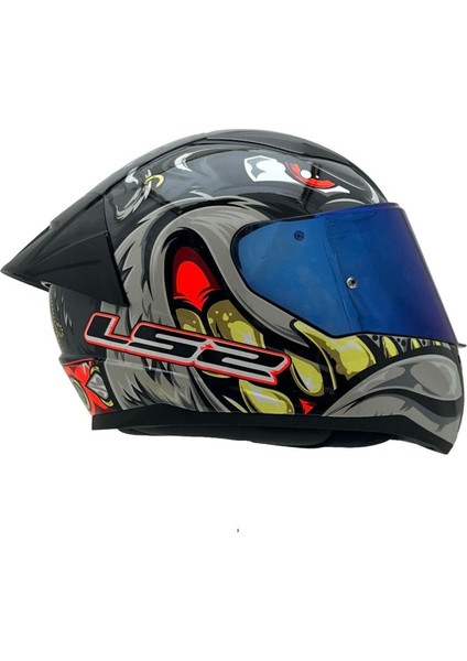 Rapıd 2 Spox Gri-Kırmızı Kask Mavi Cam+Spoiler fırsatları