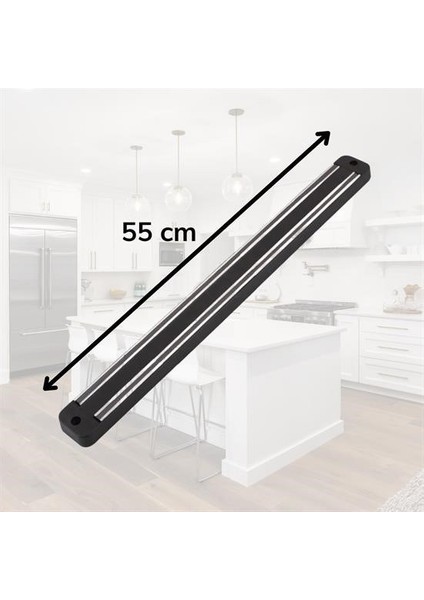 Buffer® Mıknatıslı Paslanmaz Duvar Bıçak Askısı Standı 55 cm Aparat