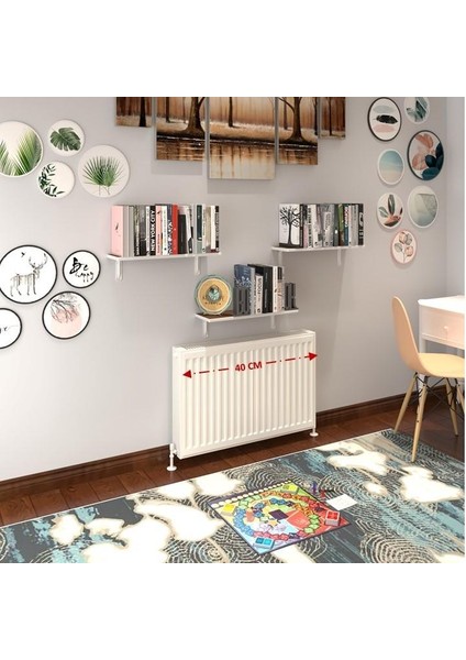 Kenzlife petek üstü raf dresuar golden boy cvz 040*24 üçlü kitaplık duvar rafı 040 cm uzunluk fırsatları