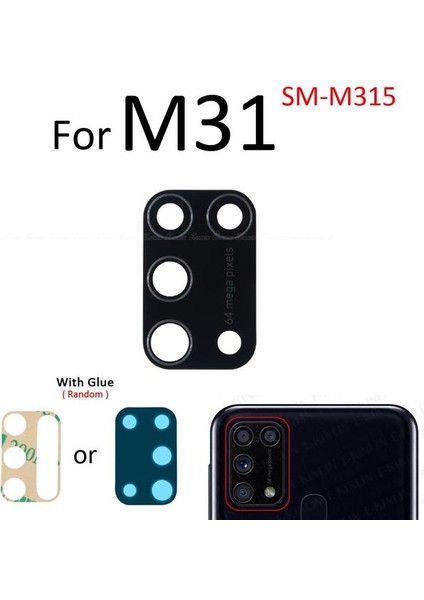 Samsung Galaxy M31 Arka Kamera Camı Lens Yapışkanlı