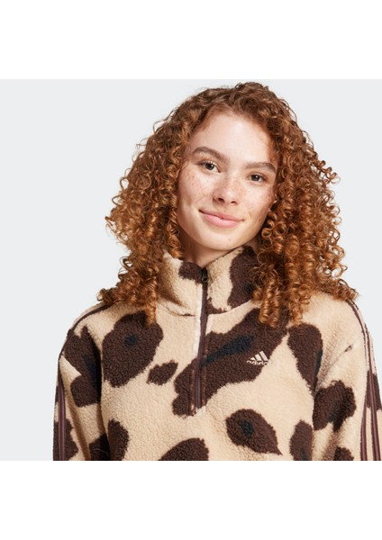 Essentials Animal Prints Kadın Polar Sweatshirt (IX3719) indirimleri