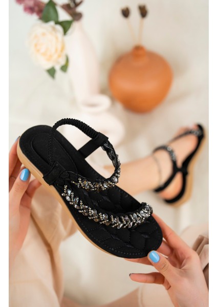 Sasha Anatomik Parmak Arası Taşlı Günlük Sandalet modelleri